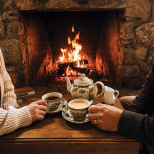 Cozy tea setting