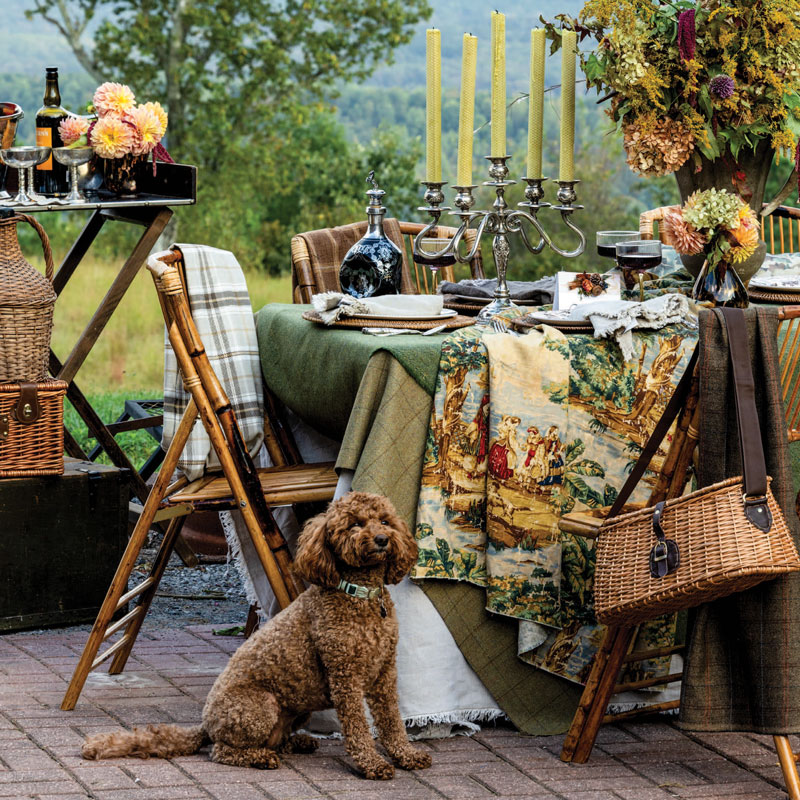 Tablescape with dog