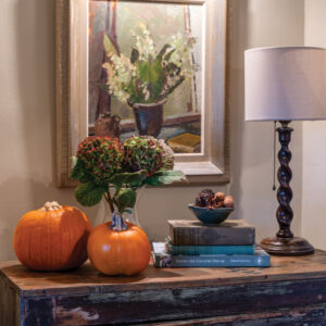 Dresser with pumpkins