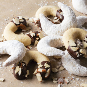 Cookies with nuts and flour