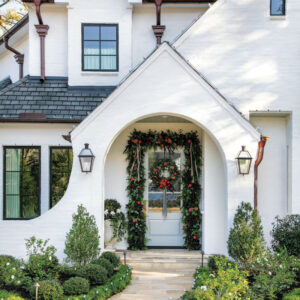 Garland around front door