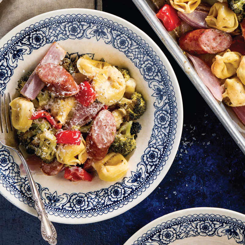 Sheet pan tortellini
