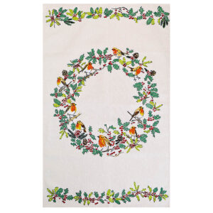 Alternative view of Christmas Robins Cotton Tea Towel