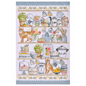 pantry cats tea towel