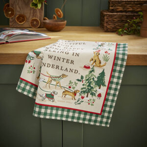 winter walkies tes towel