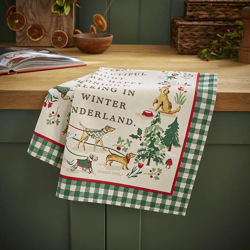 winter walkies tes towel